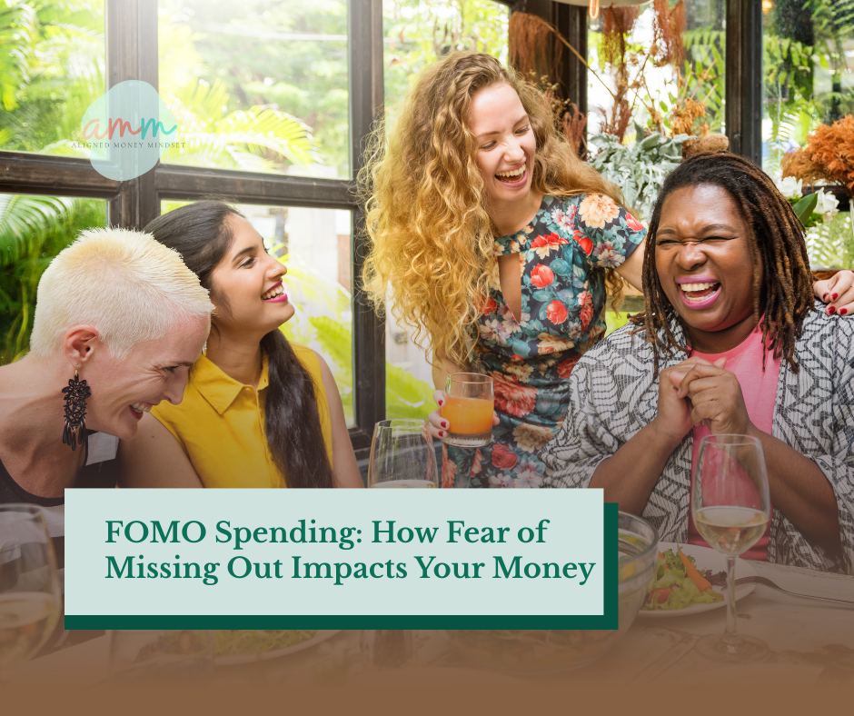 Friends enjoying brunch together, illustrating FOMO spending and social pressure around shared experiences.